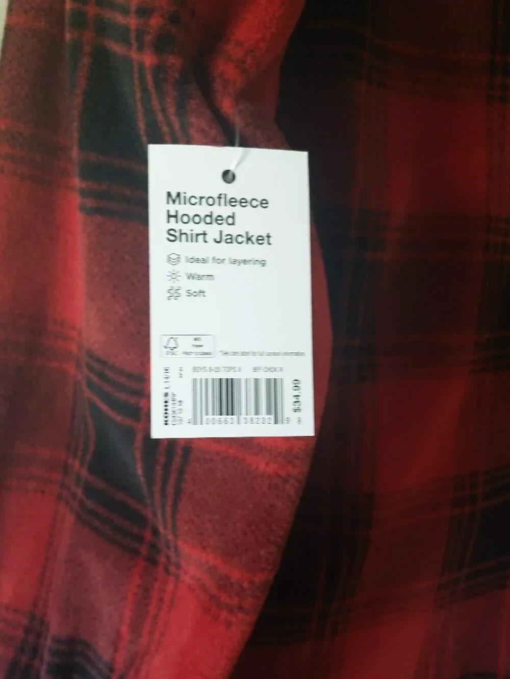 Sonoma Red and Black Plaid Zip Jacket